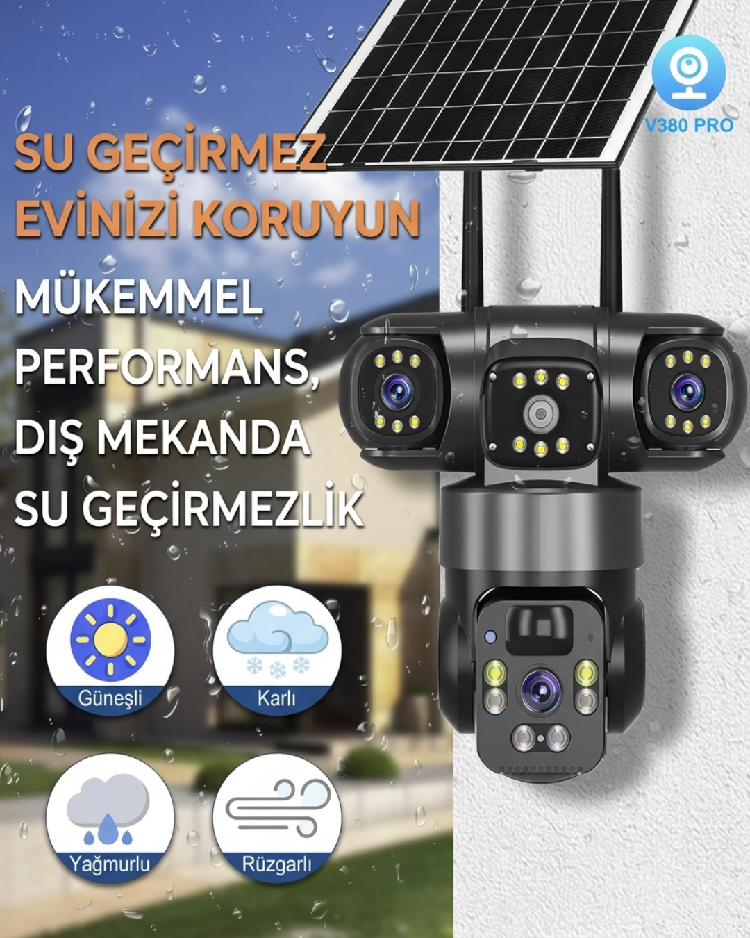 4 Kameralı Gece Görüşlü Sesli ve 4G Sim Kartlı Güvenlik Kamerası