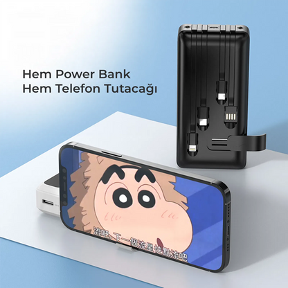 30.000 mAh 4 Kablolu Dijital Göstergeli Taşınabilir Powerbank
