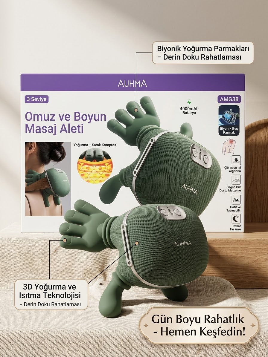 3 Seviyeli Isıtmalı Boyun Masaj Aleti – derin doku yoğurma masajı