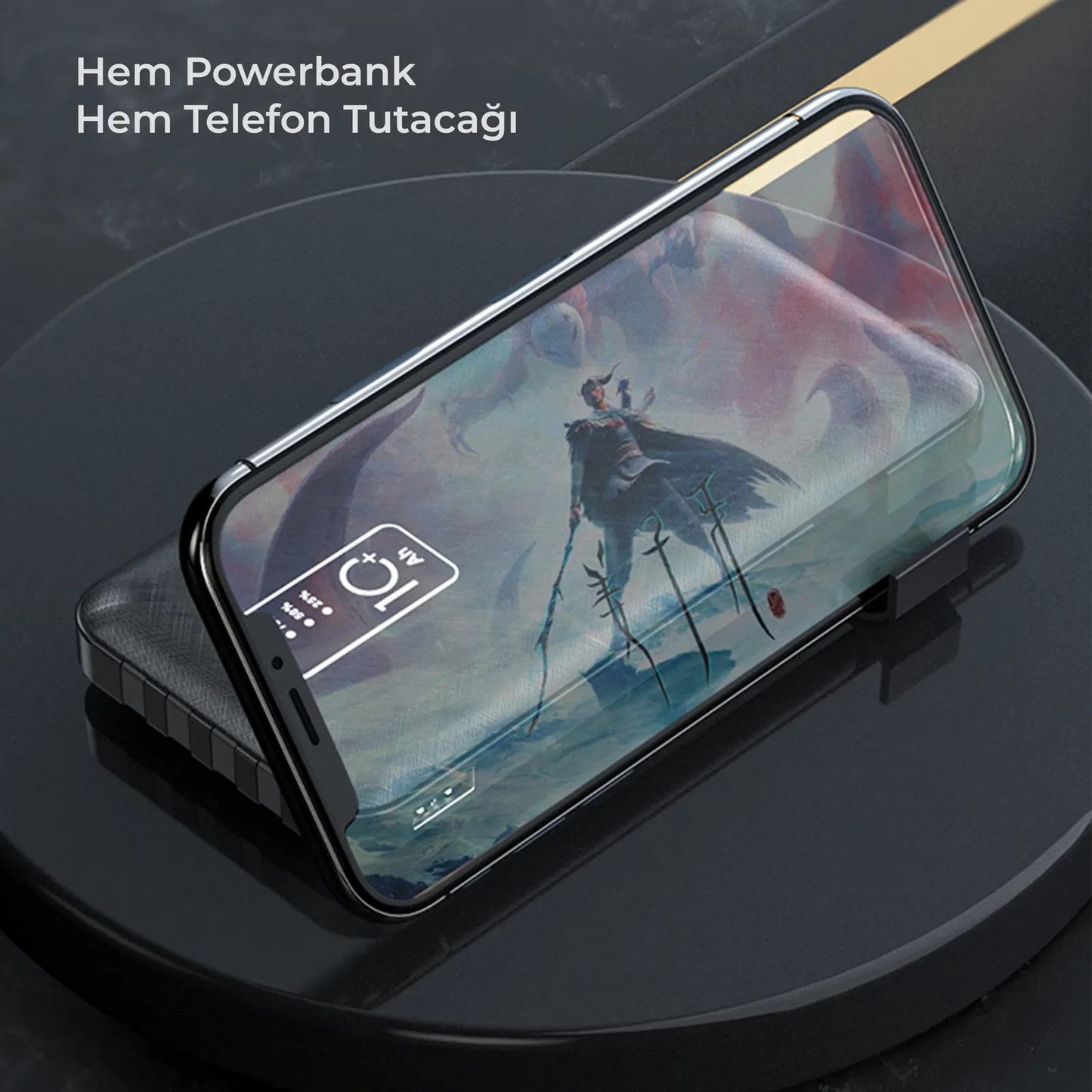 10.000 mAh 4 Kablolu Dijital Göstergeli Taşınabilir Powerbank