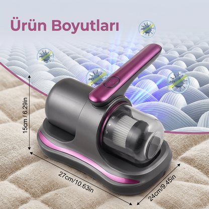 Kablosuz Yatak Akar Süpürgesi | 12 v | Uv Sterilizasyonlu Mite Remover | 8000 PA Emiş Gücü