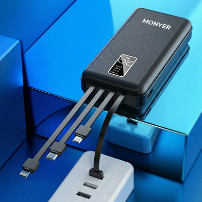 20.000 mAh 4 Kablolu Dijital Göstergeli Taşınabilir Powerbank